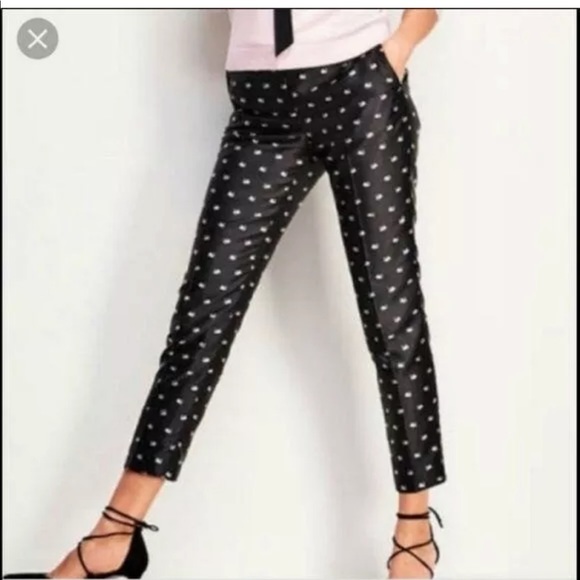 Talbots 14 Swan Print Ankle Slacks Pants - Picture 3 of 6